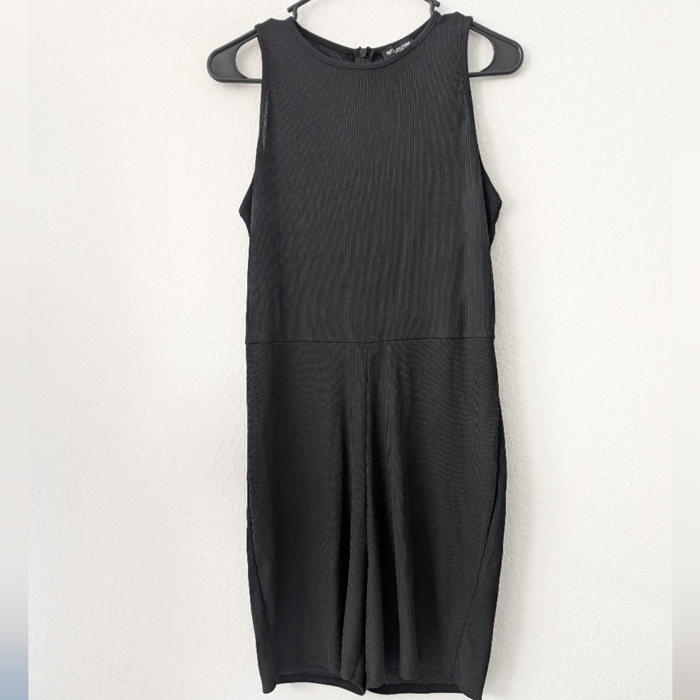Pretty Little Thing Black Sleeveless Unitard Size 12